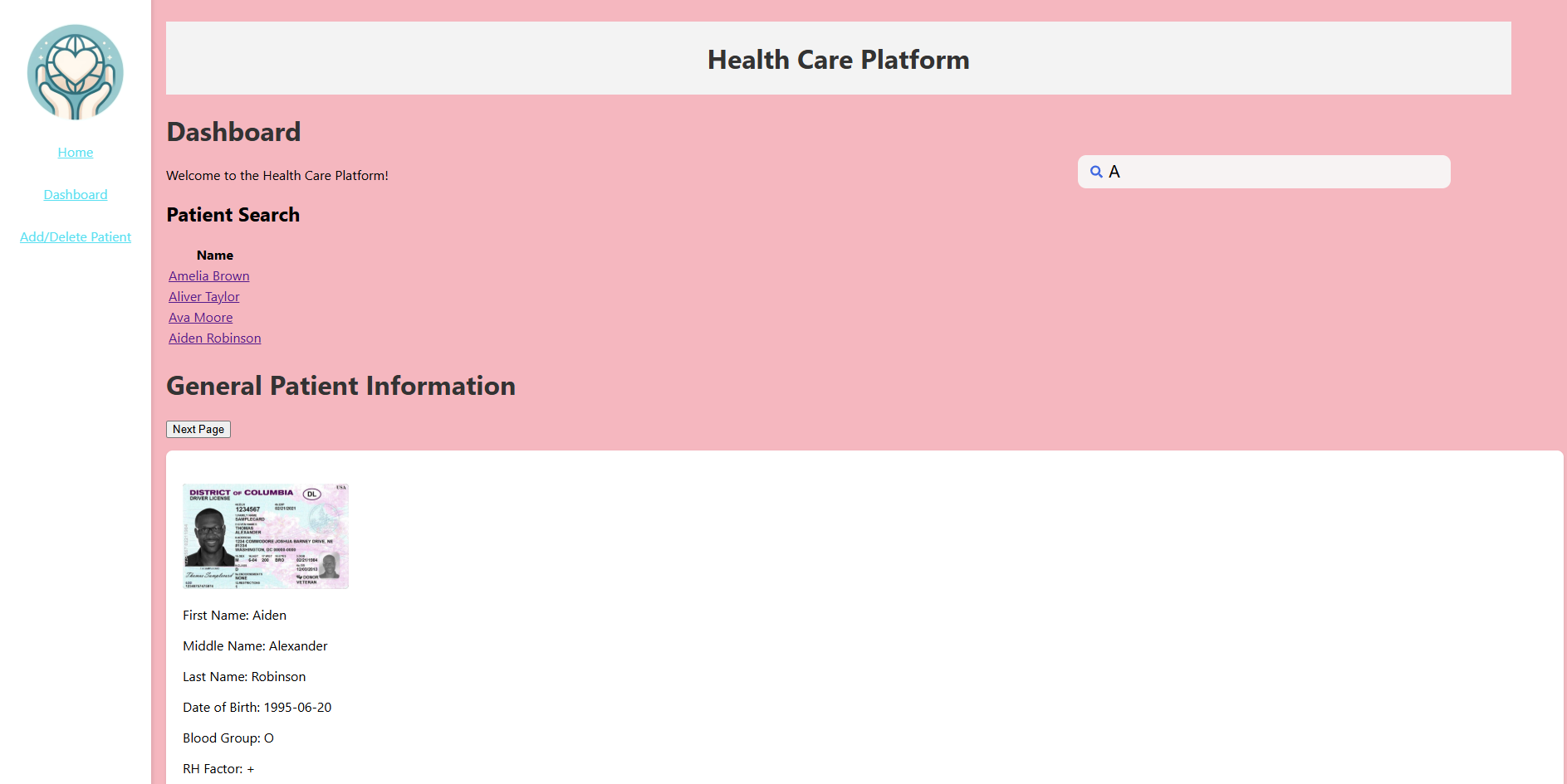Healthcare Platform Patient Screenshot 1