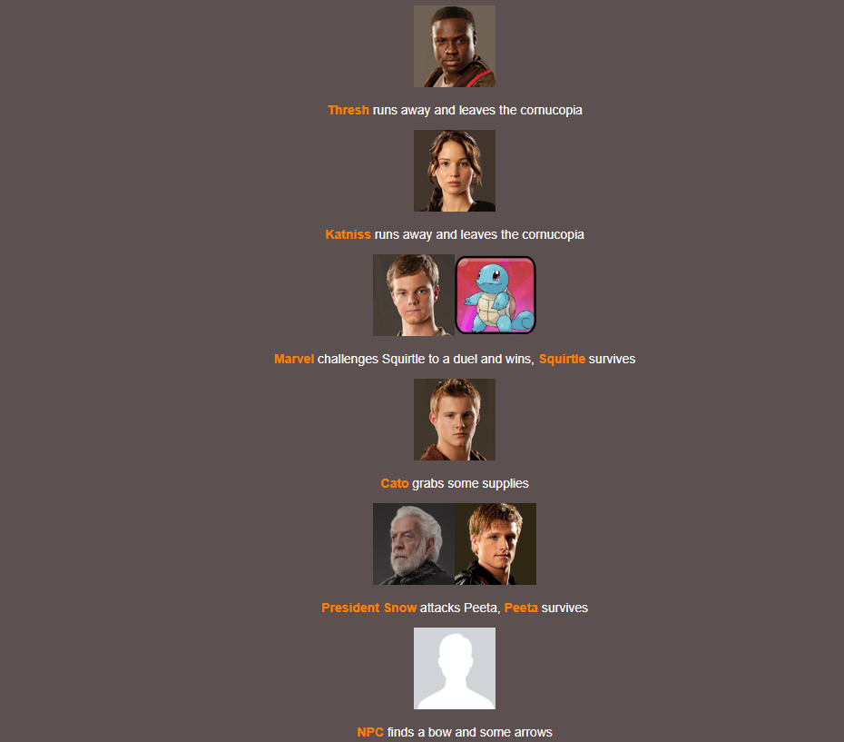 Hunger Games Simulator Screenshot 2