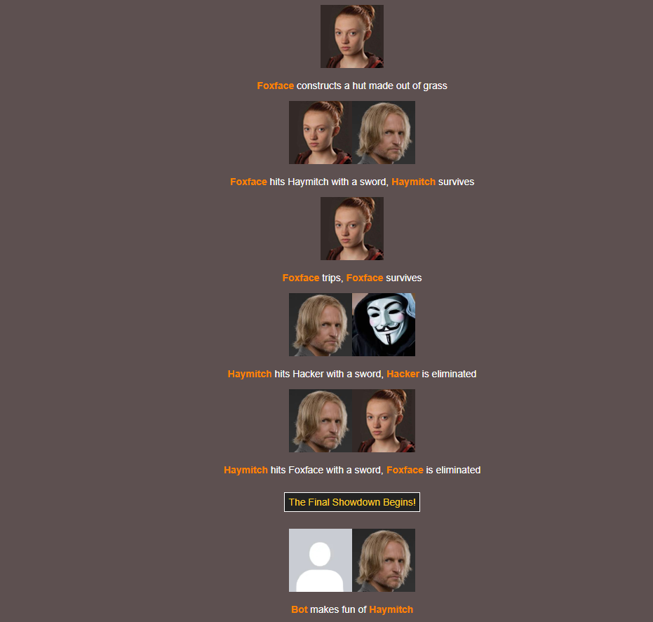 Hunger Games Simulator Screenshot 3